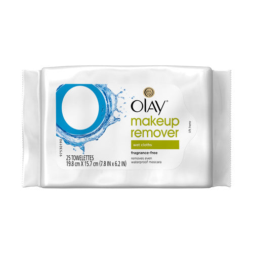 Olay Makeup Remover Wet Cloths, Fragrance Free, 25 Ea